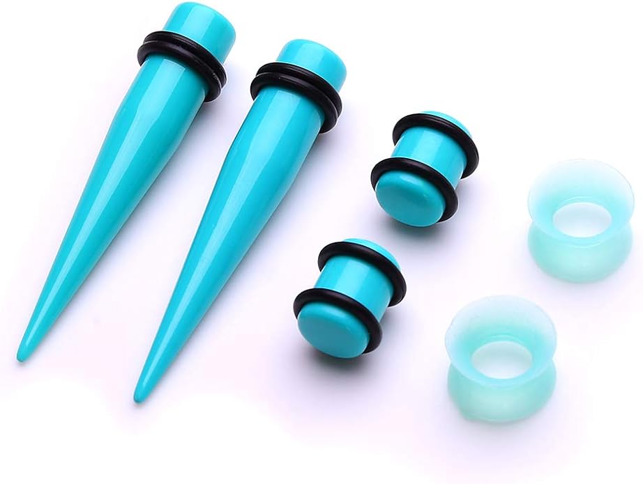 JieyueJewelry 50/54 Pieces Ear Stretching Kit 14G-00G Acrylic Tapers and Plugs + Silicone Tunnels - Ear Gauges Expander Set Body Piercing Jewelry