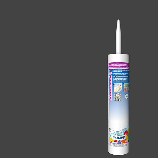 Mapei Keracaulk S Premium, Paintable, Sanded, Siliconized Acrylic Caulk, Expertly Formulated to Match Grout Colors, 10 oz., 5010 Black- Sanded