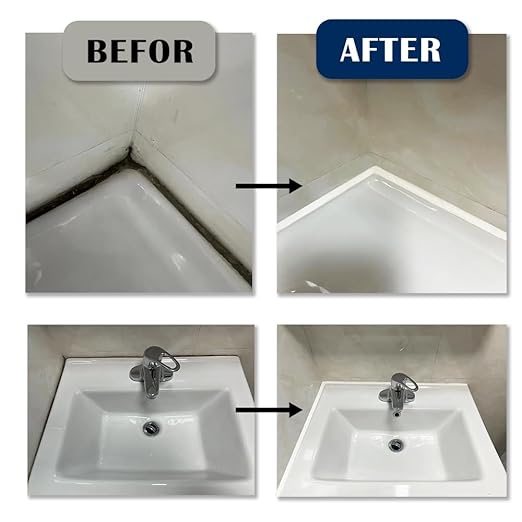 Epoxy Grout Waterproof for Shower, Pool Tiles, Bathroom - Crack Resistant Premixed Formula, 400ml Caulking, Porcelain White, 10 Colors