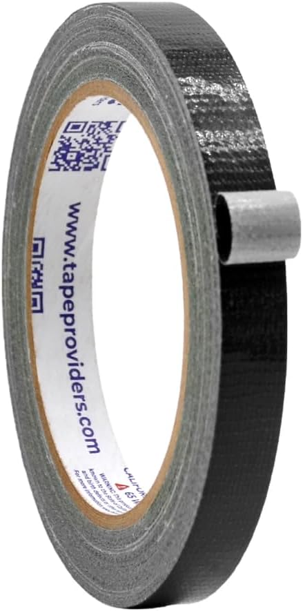 WOD DTC10 Advanced Strength Industrial Grade Black Duct Tape, 1/4 inch x 60 ft. Waterproof, UV Resistant For Crafts & Home Improvement