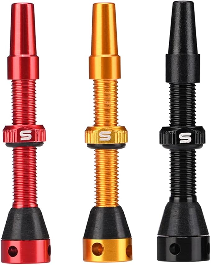 Tubeless Value Stems 40mm 44mm Premium No Leak Tubeless Presta Valve Stems Kits with Integrated Value Core Remover Tool and Valve Stem Caps Fit Most Bicycle Tubeless Rims Pair