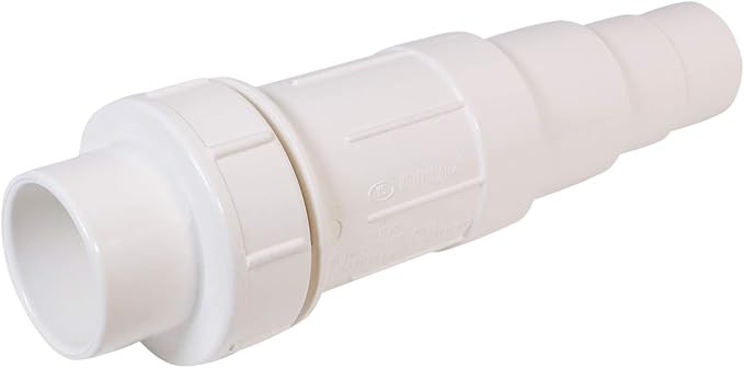 Midline Valve 567SD012 Heavy Duty PVC Repair Coupling; Expandable Pipe Fitting; 1/2''; White Plastic