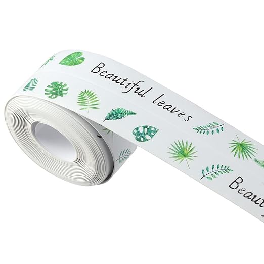 1.5inch x 10.5Feet Caulk Tape,Bathroom Adhesive Seam Stickers,Cute Pattern Seam Stickers,Self-Adhesive Caulking Sealing Tape,for Countertop,Sink,Bathroom,Toilet,Bathtub Floor