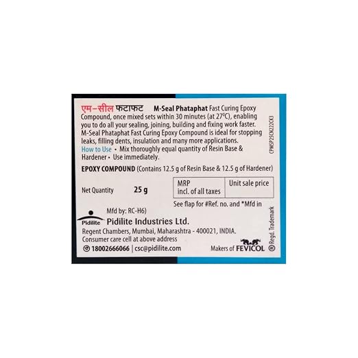 Pidilite M-Seal PHATAPHAT Fast Curing EPOXY Compound 5 x 25g