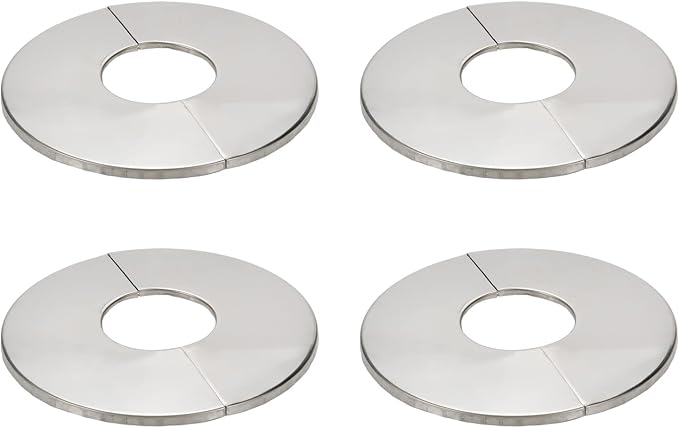 Wall Split Flange, Stainless Steel Round Escutcheon Plate for 2"/51mm Diameter Pipe, Pack of 4