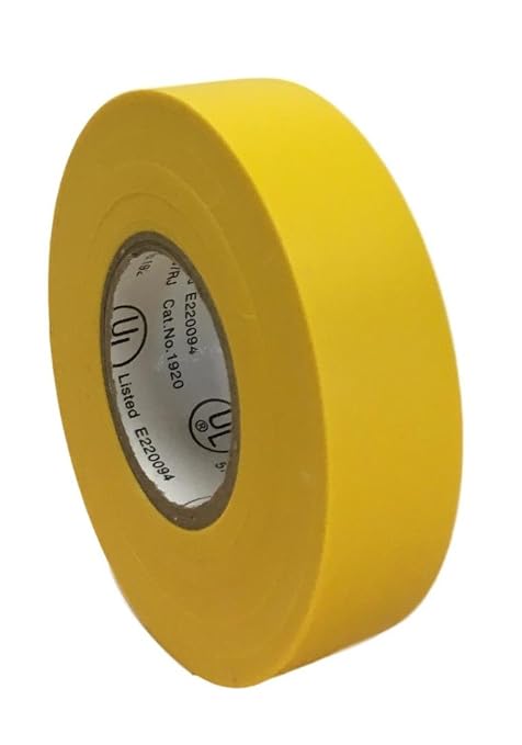 TradeGear Yellow 10 Pack - UL Listed Colored Electrical Tape, 60 ft x 3/4 in, 600V, Flame Retardant, Waterproof, Rubber Adhesive - Phase Marking, Wire ID, Automotive