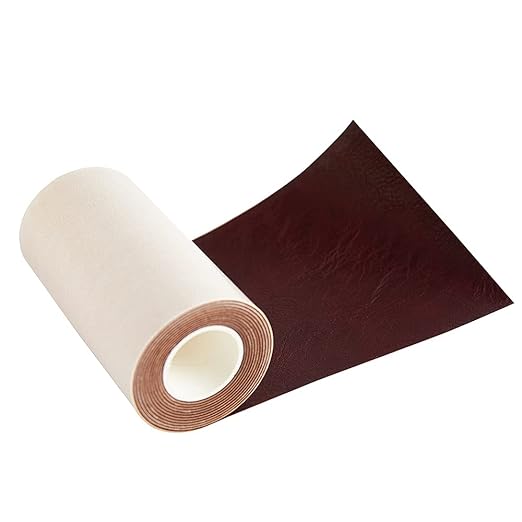 Leather Repair Tape kit Self Adhesive Patch Heavy Duty,Retro Claret 4x60 inch for Couch, Sofa,Car Seat, Handbag, Furniture,Drivers Seat,Jackets,Computer Chair First Aid Vinyl Repair kit