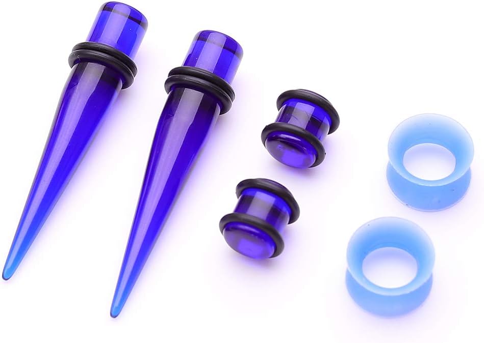 JieyueJewelry 50/54 Pieces Ear Stretching Kit 14G-00G Acrylic Tapers and Plugs + Silicone Tunnels - Ear Gauges Expander Set Body Piercing Jewelry
