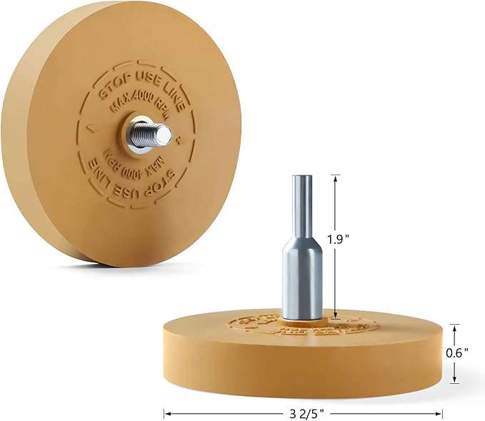 S SATC Decal Remover Eraser Wheel 2Pack Rubber Wheel Eraser with Drill Adapter Kit Car Emblem Pinstripe Graphics Stickers and Vinyl Removal Tool Adhesive Remover Wheel Air Tool for Drill