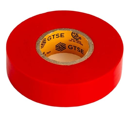GTSE Red Electrical Tape, 3-Pack – Waterproof, Industrial Grade Vinyl, 3/4 in x 66ft– Strong Self-Adhesive PVC Electric Tape for Wire Insulation, 7 Mil, 600V – UL/CSA Listed
