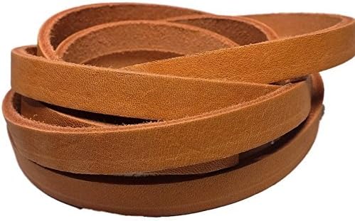 TOFL Genuine Leather Strap, Top Grain Cowhide Craft Strip – Tan | 72" L x 3/8" W x 1/8" Thick | Suede Backing | Leather Craft Supplies | Easy to Cut & Stitch | DIY Projects & Repairs | 7–8 oz