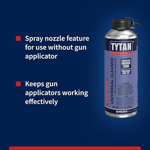 TYTAN Professional Universal Cleaner – 12 oz Adhesive Remover, Foam Dissolver, Expanding Foam Cleaner, Multi-Purpose Surface Prep & Tool Cleaner (12 Pack)