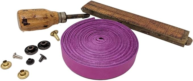 Leather Strap for Crafts & Jewelry | 72 Long × 5/8" Wide × 1/8" Thick (7-8oz) | Genuine Leather Strips for Crafts, Projects or Repairs - Magenta