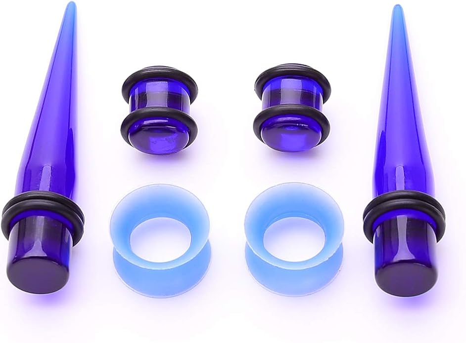 JieyueJewelry 50/54 Pieces Ear Stretching Kit 14G-00G Acrylic Tapers and Plugs + Silicone Tunnels - Ear Gauges Expander Set Body Piercing Jewelry