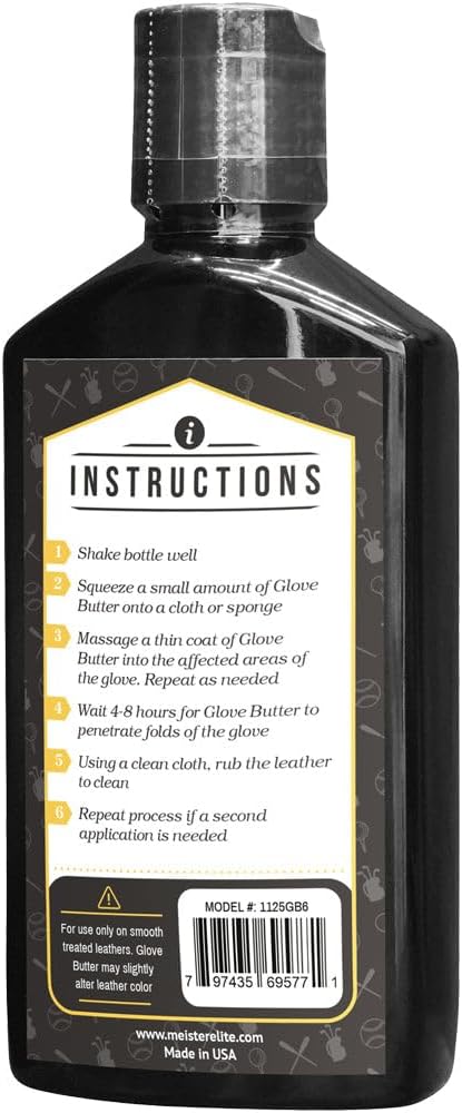 Meister Glove Butter - Golf, Baseball & Leather Glove Rejuvenator (6 oz) | Restores & conditions dry leather gloves by replenishing natural oils. Makes leather gloves soft and supple again