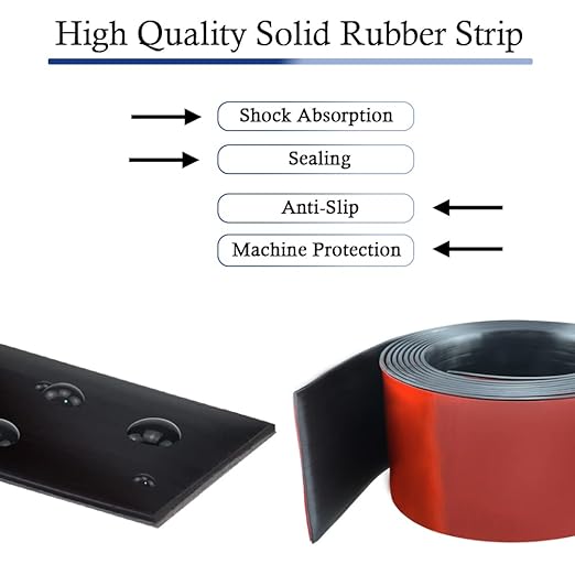 Neoprene Rubber Strips Self Adhesive Solid Rubber Sheets, Rolls & Strips for DIY Gaskets Crafts Pads Seals Warehouse Flooring Neoprene Sheet with Adhesive Backing (3" Wide x 1/16" Thick x 20' Long)