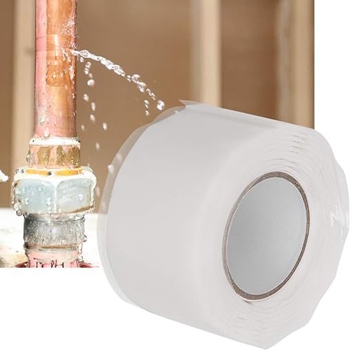 Tape, Pipe Repairing Supplies, Home Pipe & Pipeline Repairing Solution with Strong Stickiness for Quick Sealing, Suitable for PVC, PPR, Metal, Iron Casting, Hard Pl (White)