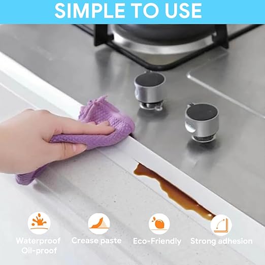Caulk Strip, 1.5" x 10.5Ft Self Adhesive Caulk Tape, PVC Waterproof Sealing Tape for Bathroom Bathtub Kitchen Toilet Wall