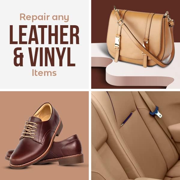 Leather Max Dark Brown Mix Vinyl and Leather Repair Kit - for Your Furniture, Jacket, Sofa, Car Seat, Boots, Easy Instructions to Match Brown Colors, Restore Any Material No Mixing Chart Needed