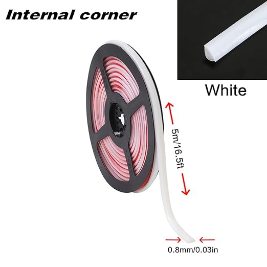 Caulk Tape Waterproof Self Adhesive,Bathroom Accessories Sealant Strip Caulk Strip Caulking Tool,Caulking Sealing Tape for Kitchen Countertop,Toilet,Windows,Decor (White, Internal Corner)