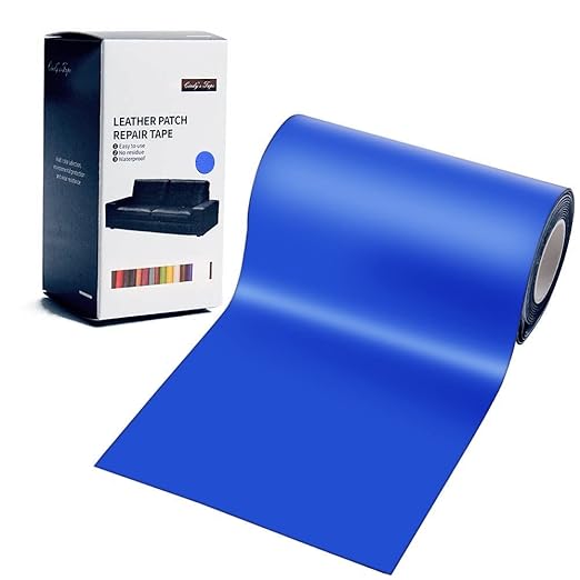 Leather Repair Tape Patch kit Blue,3X60 inch Waterproof Self Adhesive Patch for Couch,Sofa, Car Seat, Handbag, Furniture, Drivers Seat, Computer Chair First Aid Vinyl Repair kit