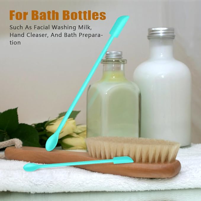 Silicone Spatula Set (3Pcs) - Mini Scraper Tool for Beauty & Food - Reach Every Last Drop, Multi-Size Spatulas for Makeup Jars, Lotion Bottles & Kitchen Containers (Blue)