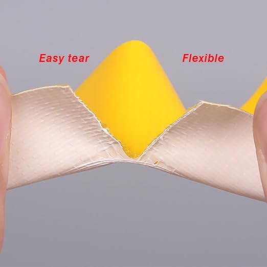 XUXU 2 Pack Duct Tape Heavy Duty Waterproof, Strong Adhesive Yellow Duct Tape Bulk for Indoor Outdoor Repairs Tear by Hand, 40 Yards x 2 Inch Total
