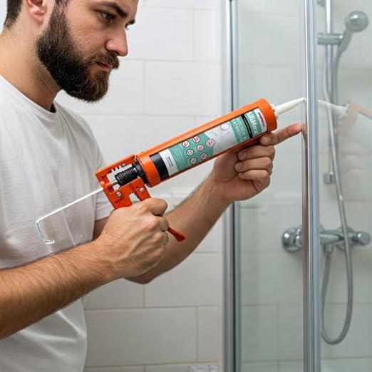 Kitchen & Bathroom Silicone Caulk– 100% Clear Silicone Sealant Waterproof for Sinks, Tubs, Shower Seal & Toilet Seal – Crack-Proof, Quick-Dry Formula Silicone Caulking, 12-Pack