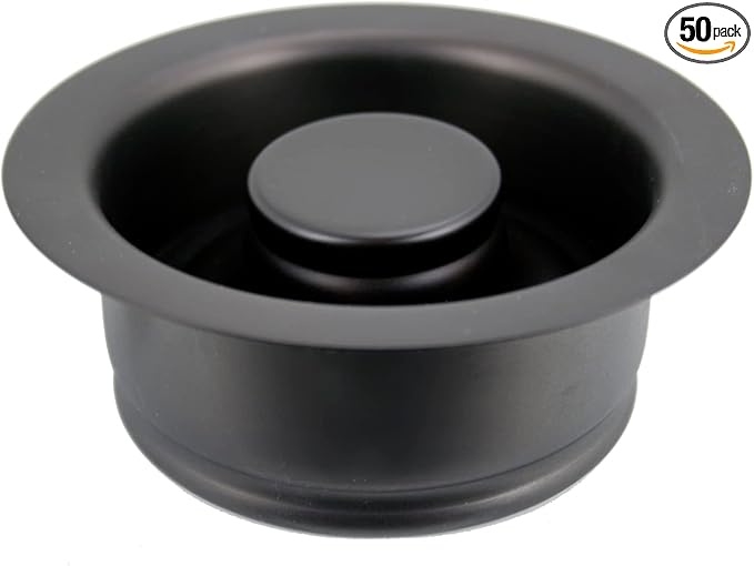 Westbrass D2089-50-62 4-1/4" Kitchen Sink Waste Disposal Drain Flange and Stopper, Matte Black (50-Pack)