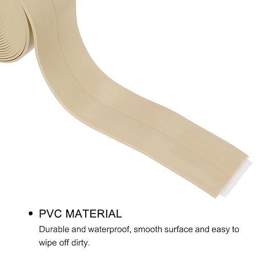 uxcell Waterproof Seal Caulk Strip Tape Self Adhesive 0.87" W x 10.5'L PVC Sealing Tape for Kitchen Bathroom Beige 3Pcs