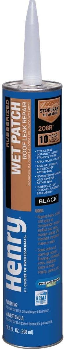 Henry Wet Patch Black Asphalt Roof Cement 11 oz