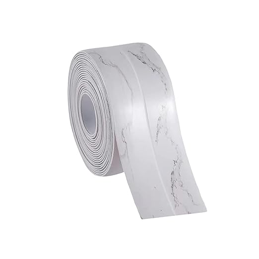 Dstorelhp Caulk Tape Waterproof Self Adhesive, Decorative Caulking Tape for Kitchen, Countertop, Bathroom, Sink, Bathtub, Toilet, Shower (White Marble, 1Roll-1.5" x 10.5Ft)