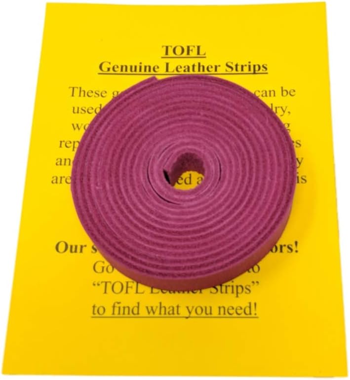 Leather Strap for Crafts & Jewelry | 72 Long × 5/8" Wide × 1/16" Thick (4-5oz) | Genuine Leather Strips for Crafts, Projects or Repairs - Pink | 4-Pack