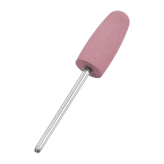 uxcell 180 Grits Abrasive Mounted Stone 2.35mm Shank 2/5"(10mm) Dia Conical Heads Stone Grinding and Polishing Wheels for Nail Polishing