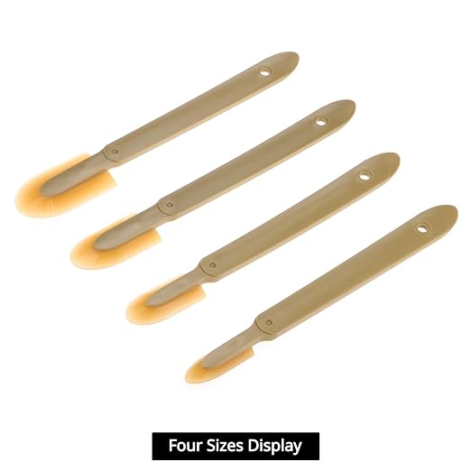 QWORK 8 Pcs Caulking Tool Kit, Flexible Silicone Caulk Smoother & Finishing Spatula Set, Assorted Sizes for Corners, Seams & Joints, Non-Scratch Caulk Finisher