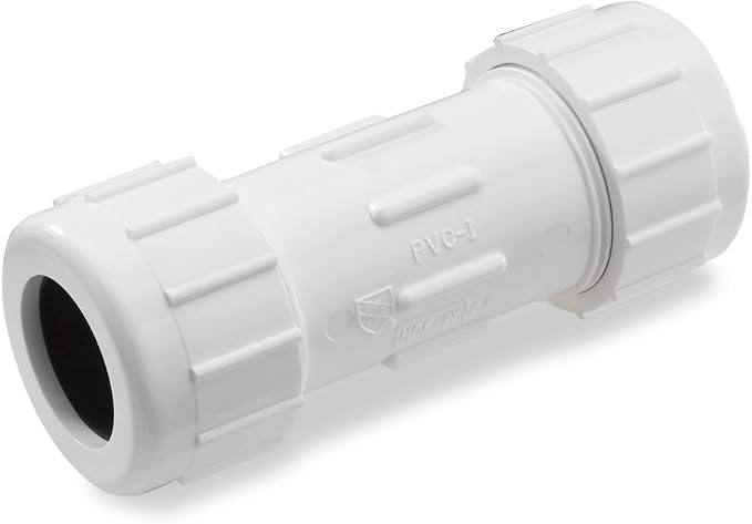 King Brothers Inc. CPC-2000 2-Inch Compression PVC Compression Coupling, White