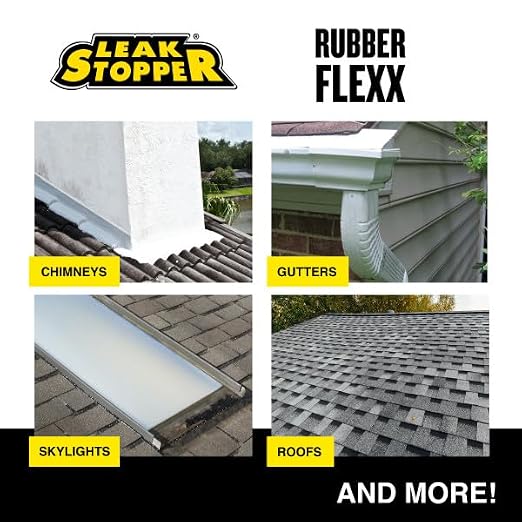 Leak Stopper Rubber Flexx – Waterproof Repair & Sealant Spray - Point & Spray to Seal Cracks, Holes, Leaks, Corrosion & More | White – 1 Bottle 15 Ounces