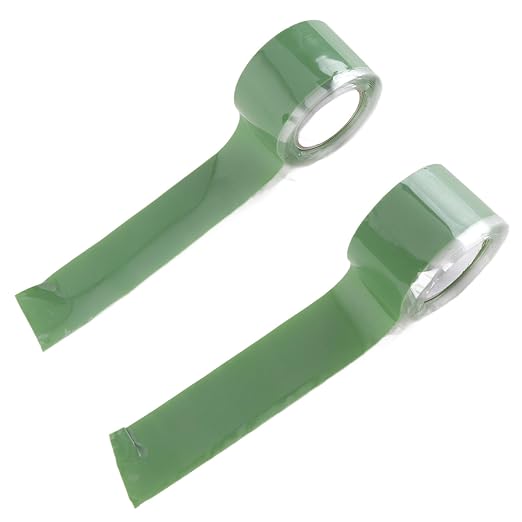 Self Fusing Silicone Tape High Temperature Adhesive Tape for Plumbing Repairs Hose Leak Fixing 2 Rolls 1.5m x 2.5cm (Green)