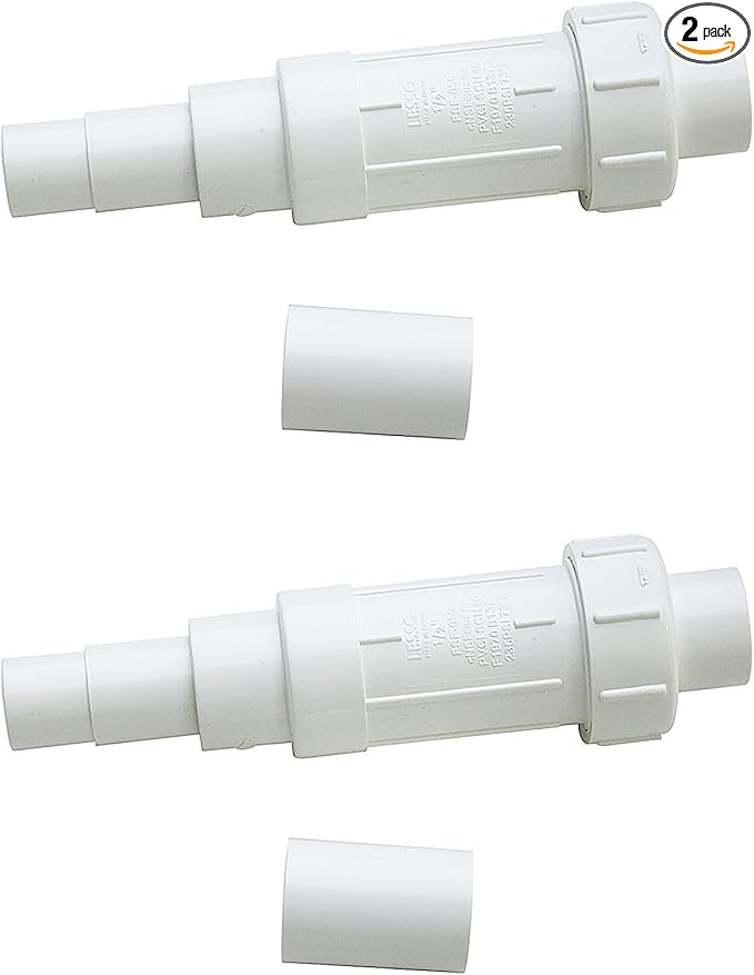 LESSO 1/2 inch PVC Pipe Repair Kit, 1/2" PVC Repair Coupling for Broken or Cracked In-Ground Pipes, SCH40 White(2 Sets)