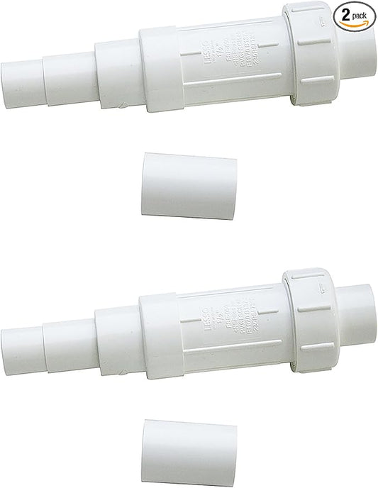 LESSO 1/2 inch PVC Pipe Repair Kit, 1/2" PVC Repair Coupling for Broken or Cracked In-Ground Pipes, SCH40 White(2 Sets)