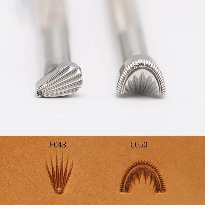 Leather Stamp Tools Stamping Working leathercraft Carving Leather Craft Working Generic Geometrics Seashell Filler (F048)