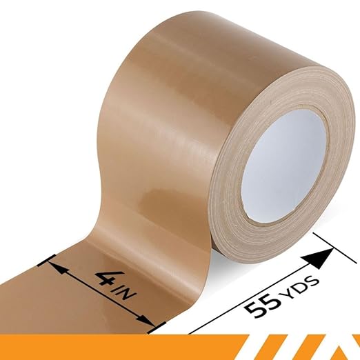 GTSE Wide Duct Tape, Brown, 4 Inches x 55 Yards (164 ft), Heavy Duty, Waterproof Repair Tape for Indoor or Outdoor Use, 96 Rolls