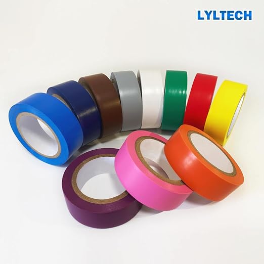 LYLTECH Matte Rainbow Electrical Tape 11 Colors 3/4in x 30ft Waterproof | Matte surface design, strong adhesive, durable & easy wrap insulating tape for electrical wire insulation and repair