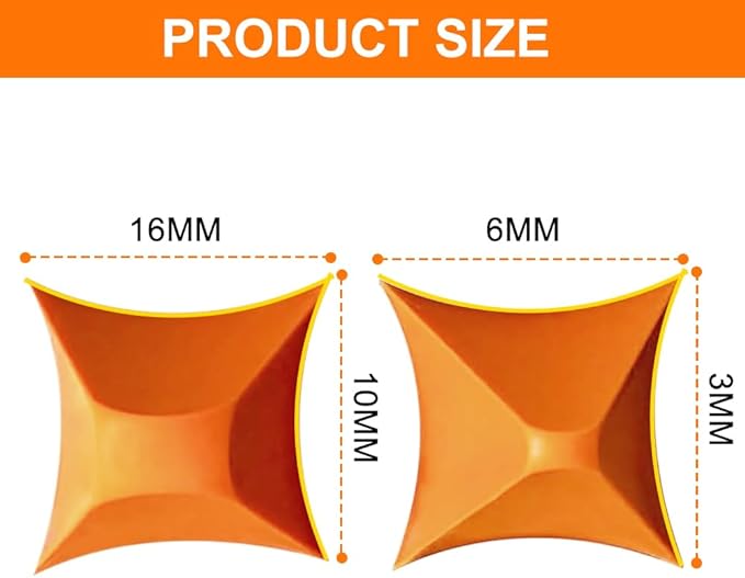 That Silicone Tool, Caulking Tool, Caulk Remover Tool, Orange Silicone Seam Tool Kit(3/6/10/16mm), Effective Grout Spreader for Kitchen, Bathroom, Window (4size)