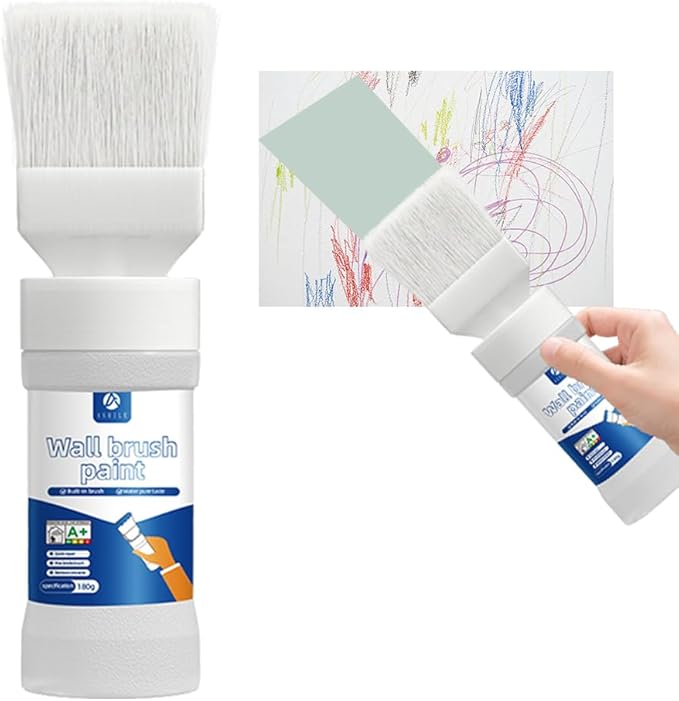 Brush Latex Paint Wall Repair Tool (180g, Grayish Green) Strongly Covers Cracks and Graffiti