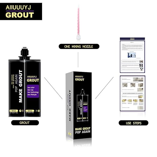 Epoxy Grout Pale Brown 13.5 fl oz ｜Water & Stain Resistant & Zero Maintenance｜1:1 Auto-Mix Technology｜24hr Ready-to-Use｜Perfect for Shower Kitchen Pool | 10 Pearl Finishes for Tile & Stone