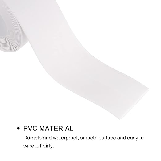 uxcell Waterproof Seal Caulk Strip Tape Self Adhesive 1.5" W x 10.5'L PVC Sealing Tape for Kitchen Bathroom White