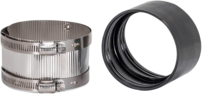 Eastman 3 Inch No-Hub Coupling with Stainless Steel Clamps, 43405 (Pack of 4)