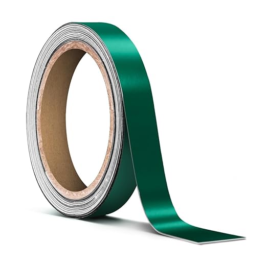 VViViD Satin Emerald Dark Green Chrome Pinstripe Vinyl Tape Roll (½” x 25ft)