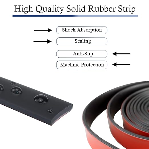 Neoprene Rubber Strips Self Adhesive Solid Rubber Sheets, Rolls & Strips for DIY Gaskets Crafts Pads Seals Warehouse Flooring Neoprene Sheet with Adhesive Backing (1" Wide x 1/8" Thick x 20' Long)